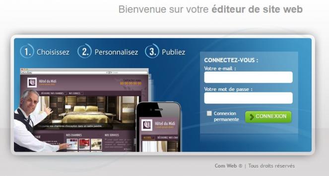 Je me connecte à mon éditeur de site.
